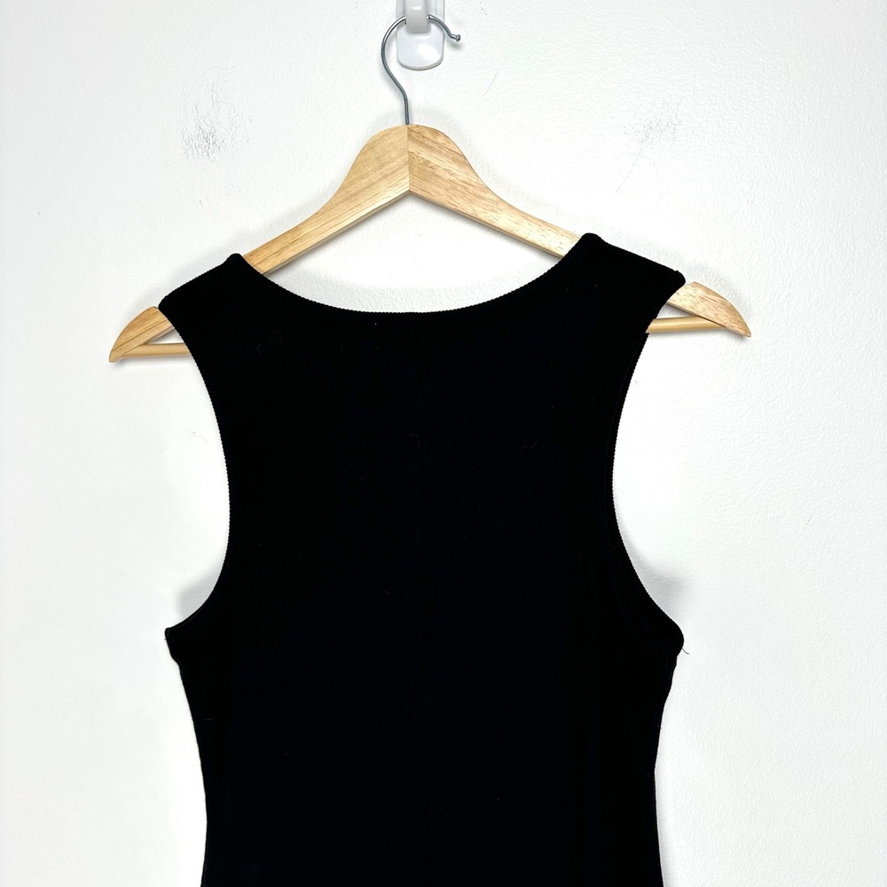 Marine Layer Lexi Daytime Midi Dress Black Ribbed M - Picture 9 of 12